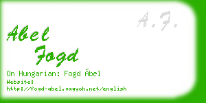 abel fogd business card