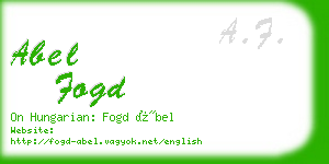 abel fogd business card